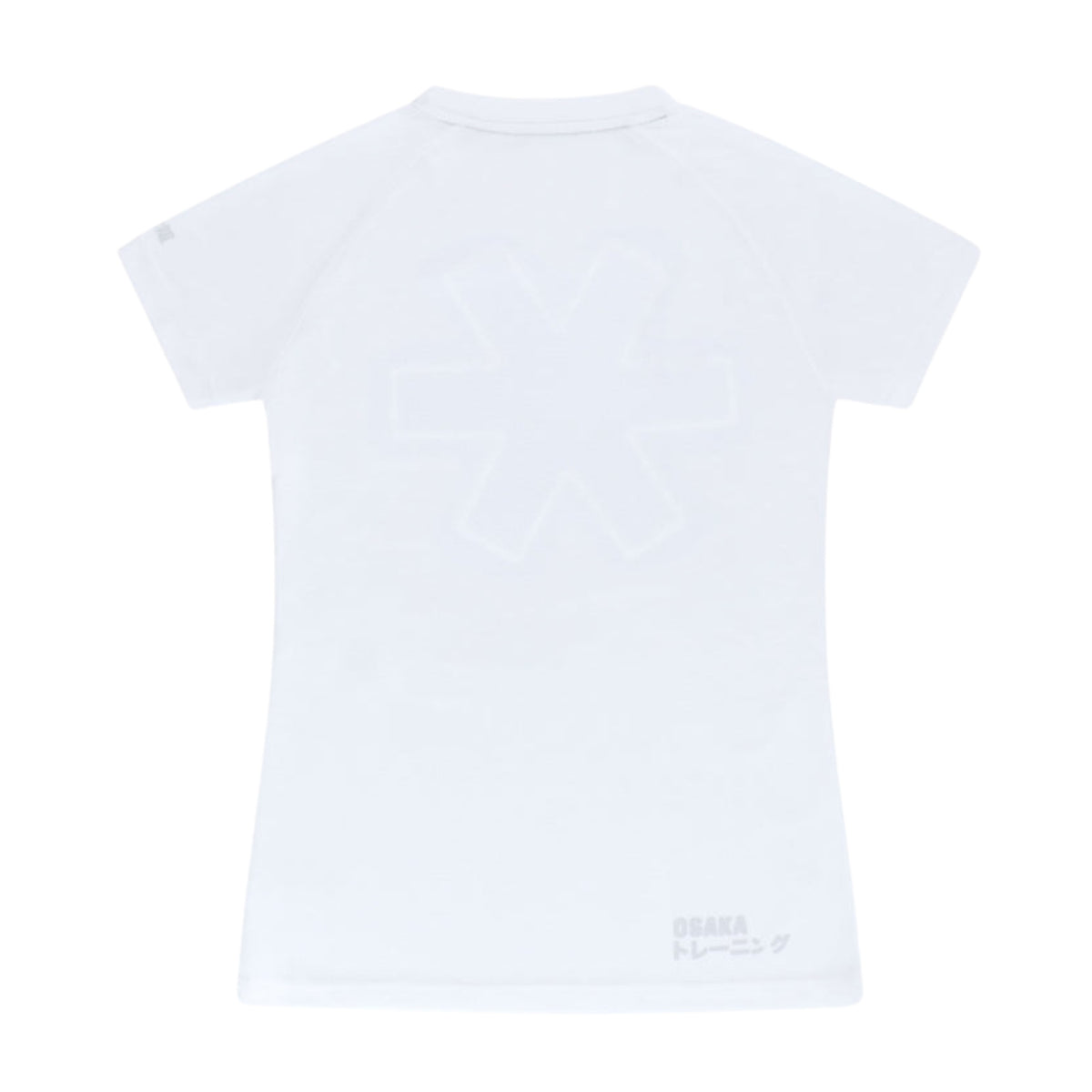 Plat achteraanzicht van het witte Osaka Training T-shirt met grote sterprint