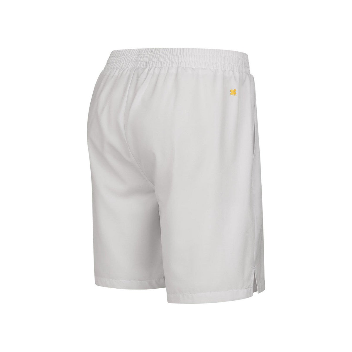 Robey Short Club White, detail van de elastische tailleband met platte veter