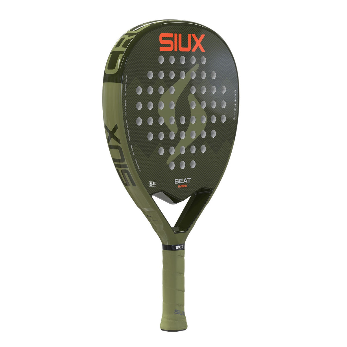 Siux Beat Hybrid 3 26 padelracket licht gedraaid, groen blad met oranje belettering