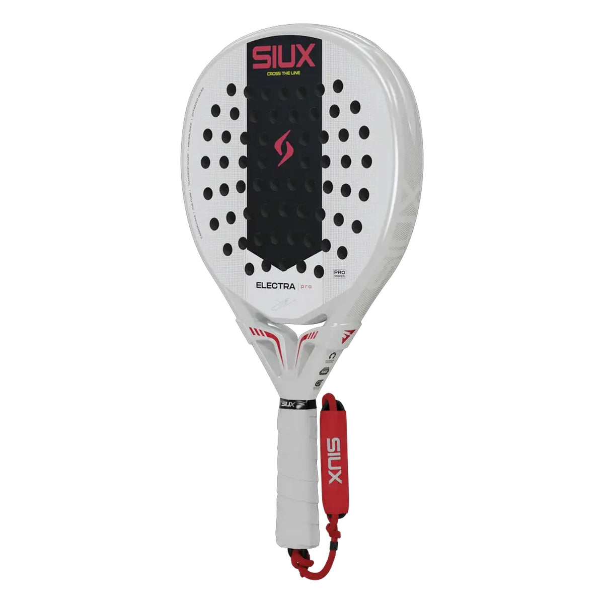 Siux Electra Pro 2027 White padelracket, schuin vooraanzicht