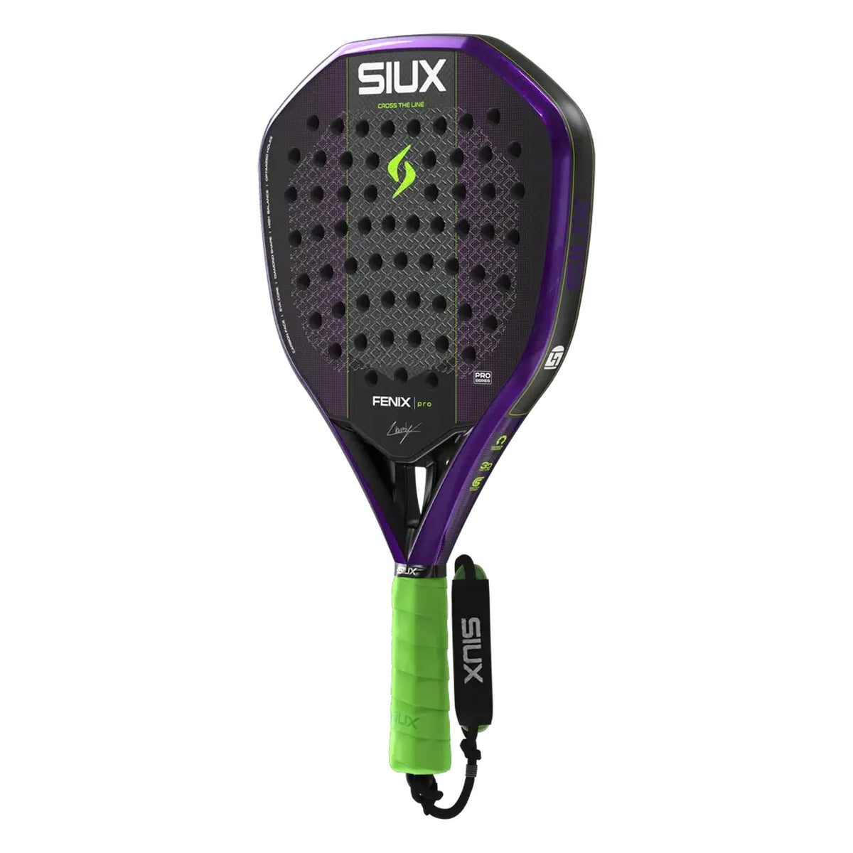 Siux Fenix Pro 2027 Purple padelracket, schuin vooraanzicht