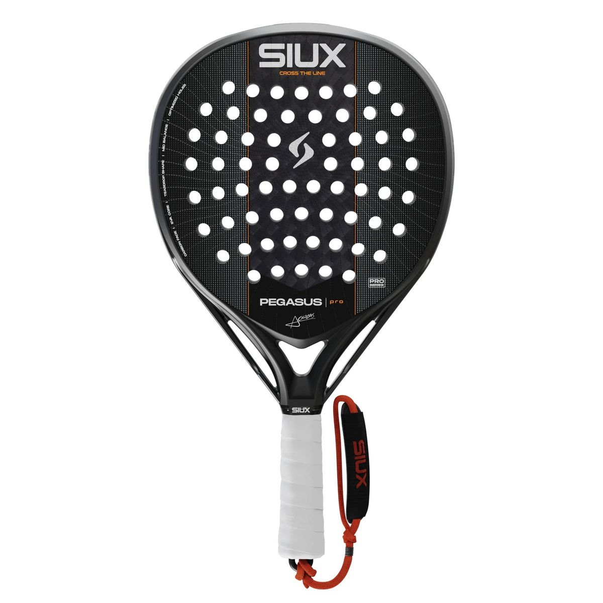 Siux Pegasus Pro 2027 Black padelracket, vooraanzicht