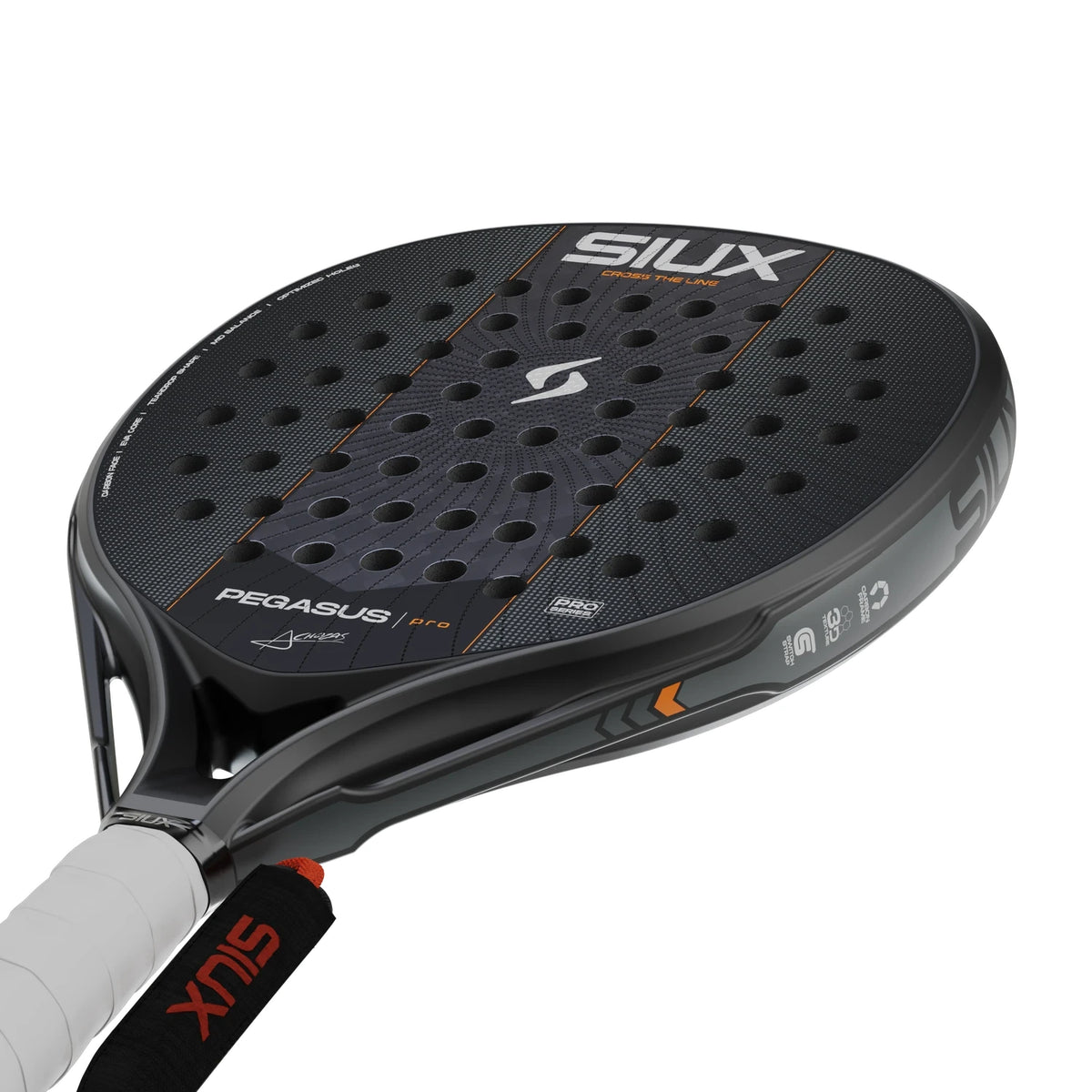 Siux Pegasus Pro 2027 Black padelracket, detail slagvlak