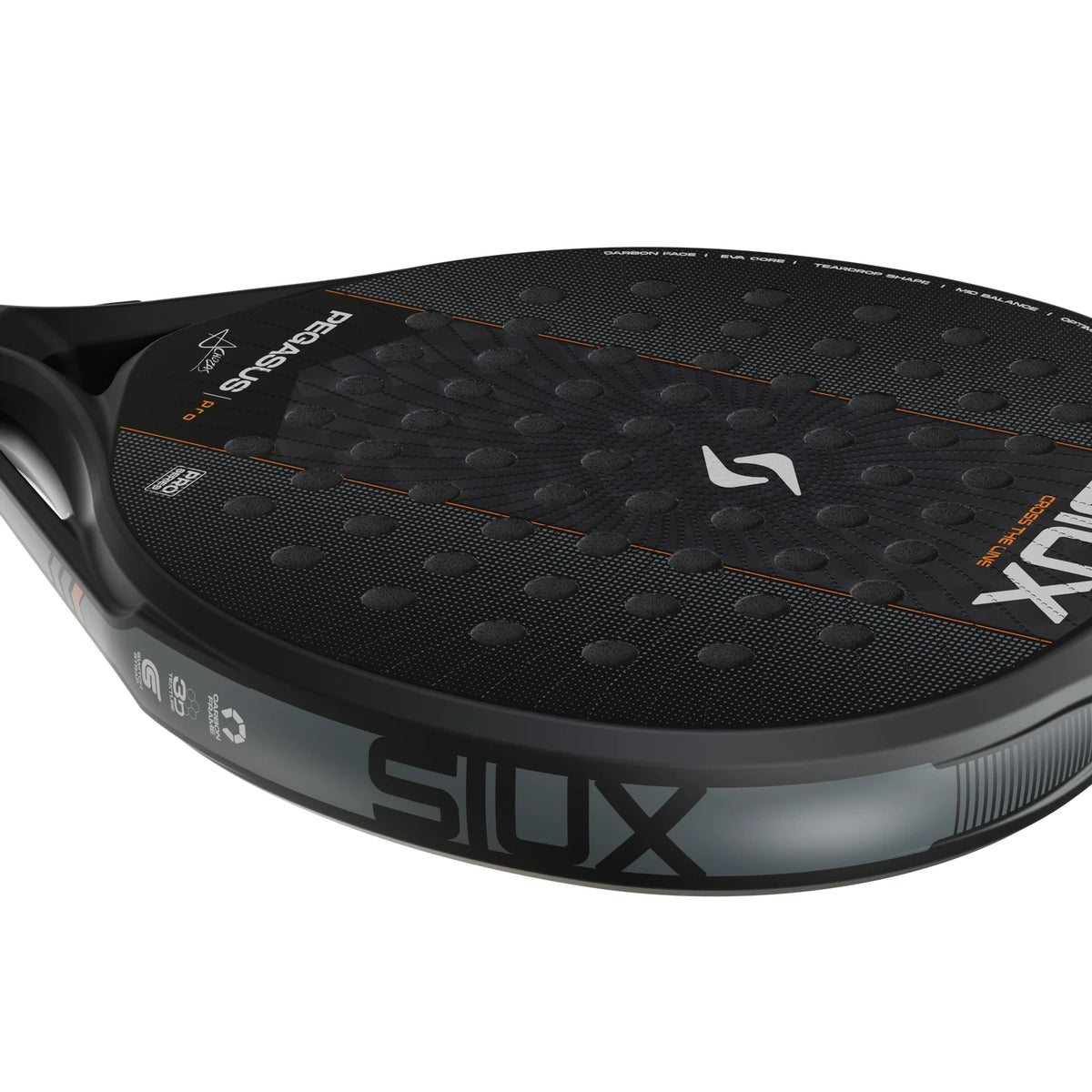 Siux Pegasus Pro 2027 Black padelracket, detail slagvlak