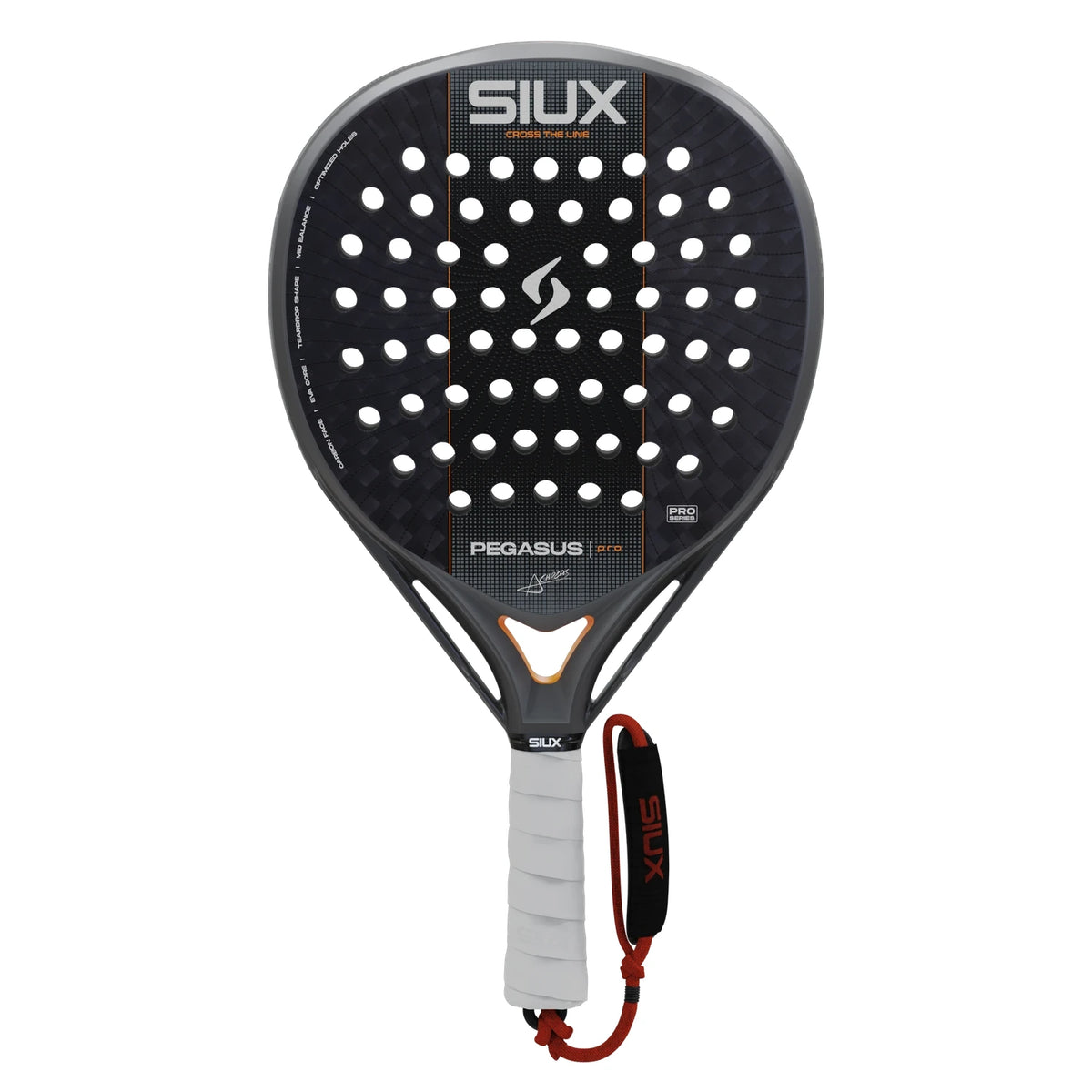 Siux Pegasus Pro 2027 Silver padelracket, vooraanzicht