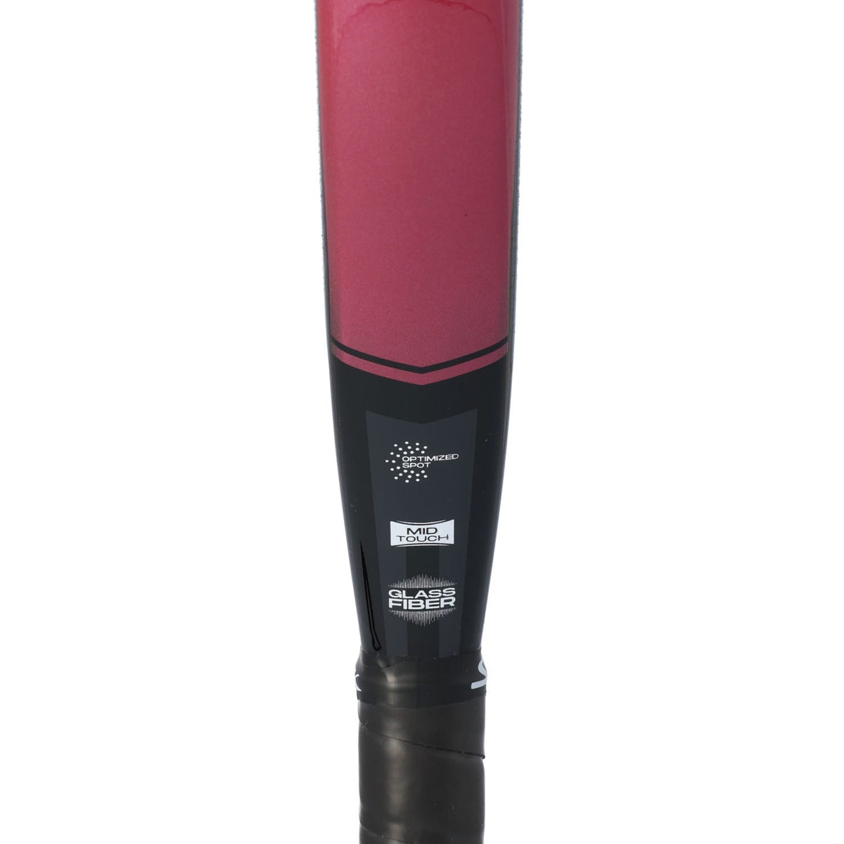 Detail van de bordeauxrode steel van het Siux Spyder Control 4 met zwarte grip