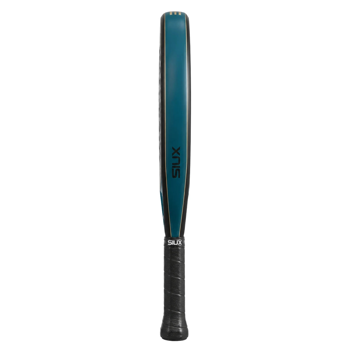 Siux Velox Petrol 2026 padelracket, zijaanzicht van het petrol frame