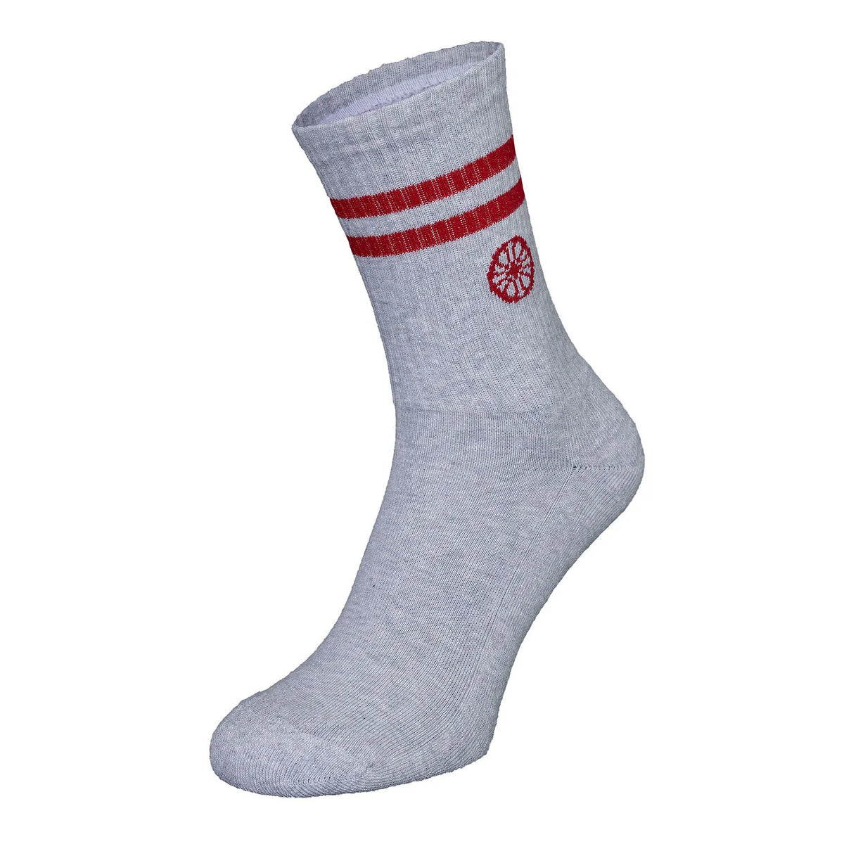The Indian Maharadja Striped Crew Sock Light Grey Melange zijkant