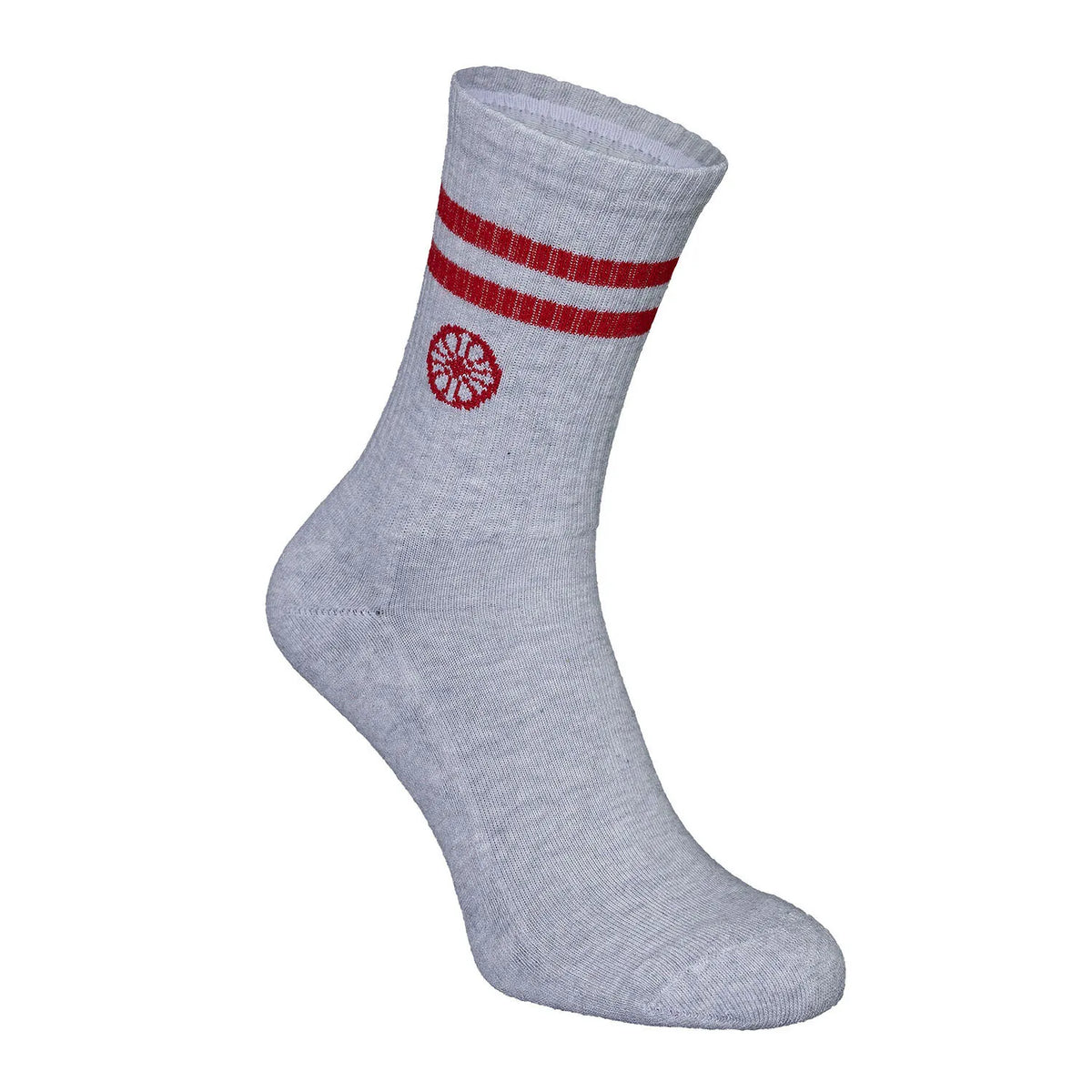 The Indian Maharadja Striped Crew Sock Light Grey Melange achterkant