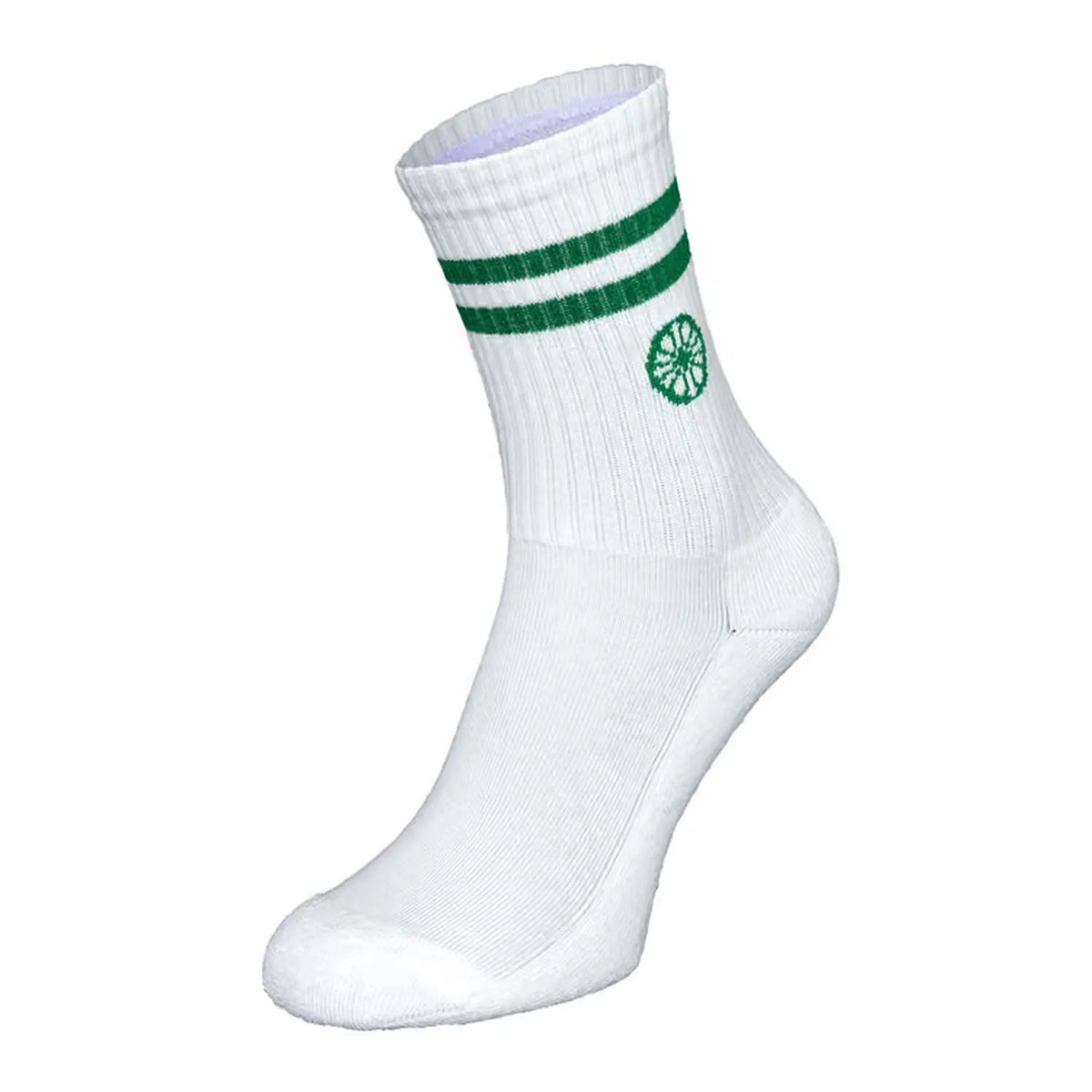 The Indian Maharadja Striped Crew Sock Lush Green zijkant