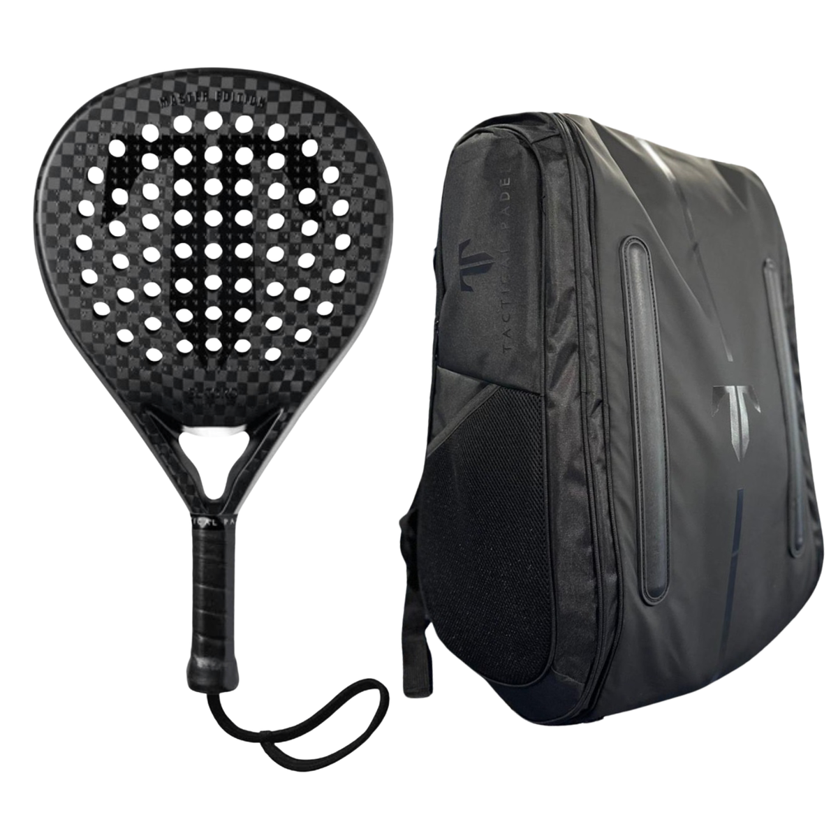 Tactical El Toro Master Edition bundle with a black Padel racket and a black rucksack