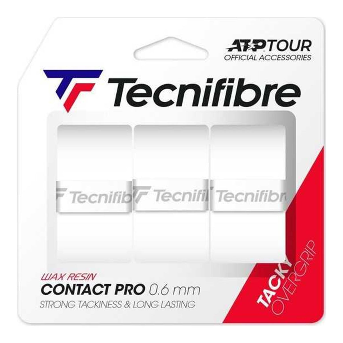 Tecnifibre Contact Pro Overgrip White (3-Pack)