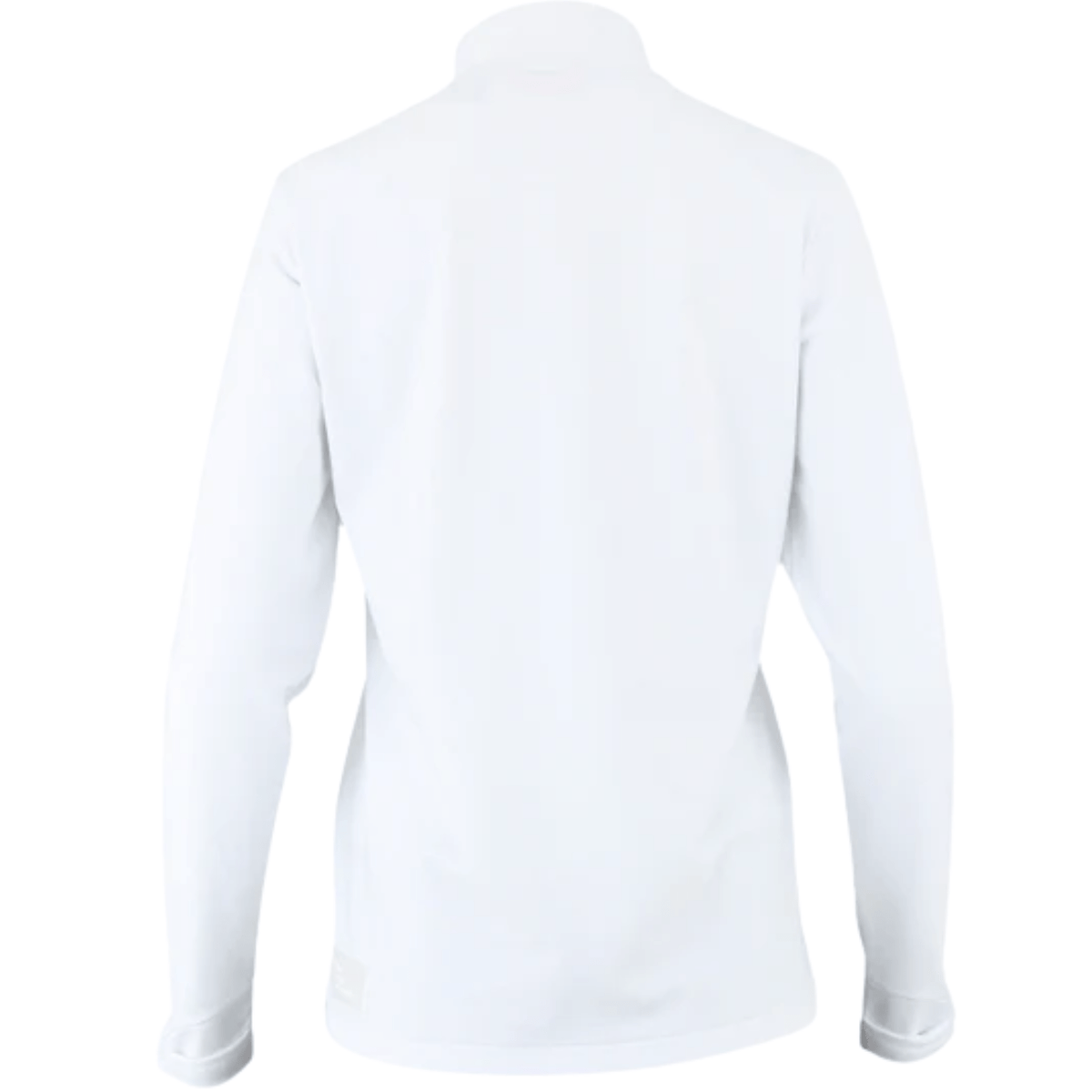 Achterzijde van de witte Indian Maharadja Baroda Chevron damessweater met lange mouwen