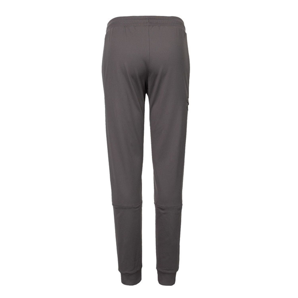 Achterzijde van de grijsbruine Indian Maharadja Cargo broek voor dames met kniestiksel