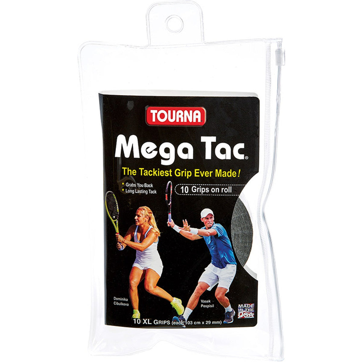 Tourna Overgrips Mega Tac Black (10 Pcs) -