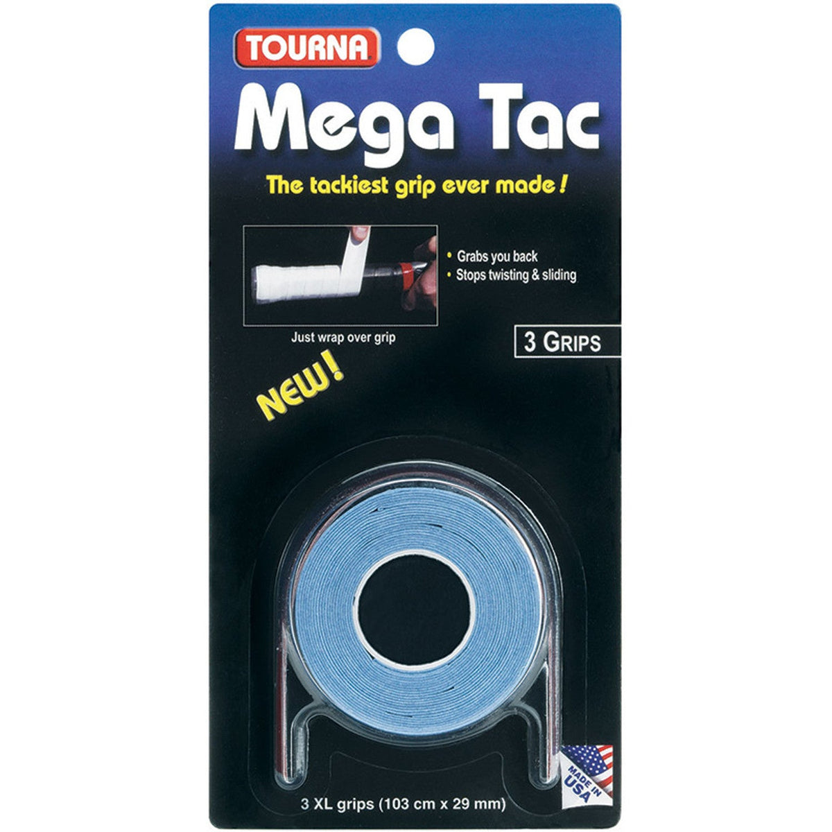 Tourna Overgrips Mega Tac Blue 3 Pcs