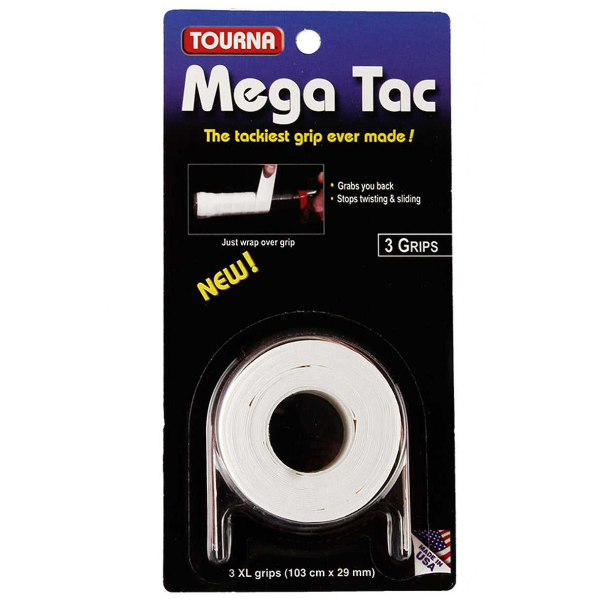 Tourna Overgrips Mega Tac White (3 Pcs) -