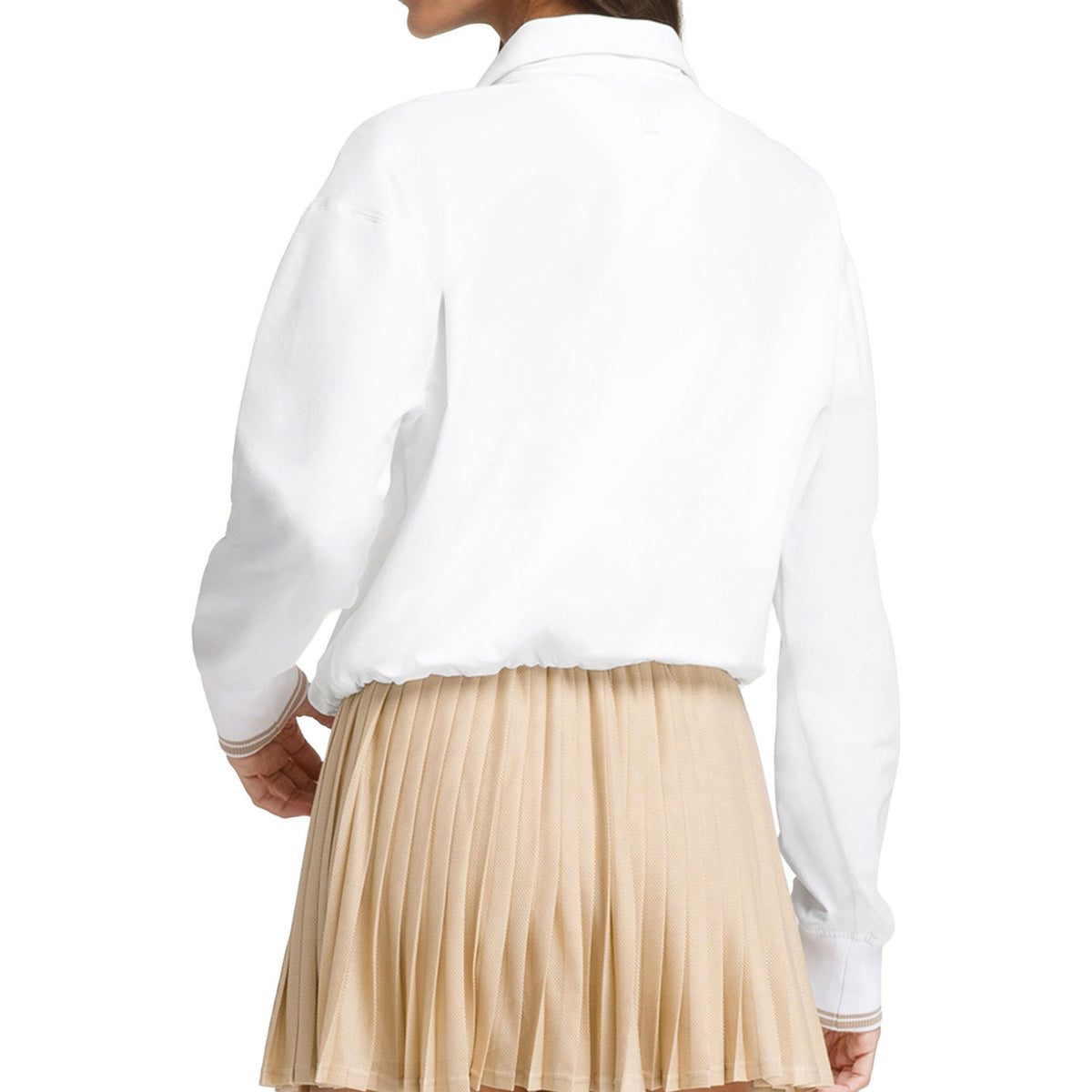 Achterzijde van de witte Wilson Davenport sweater voor dames