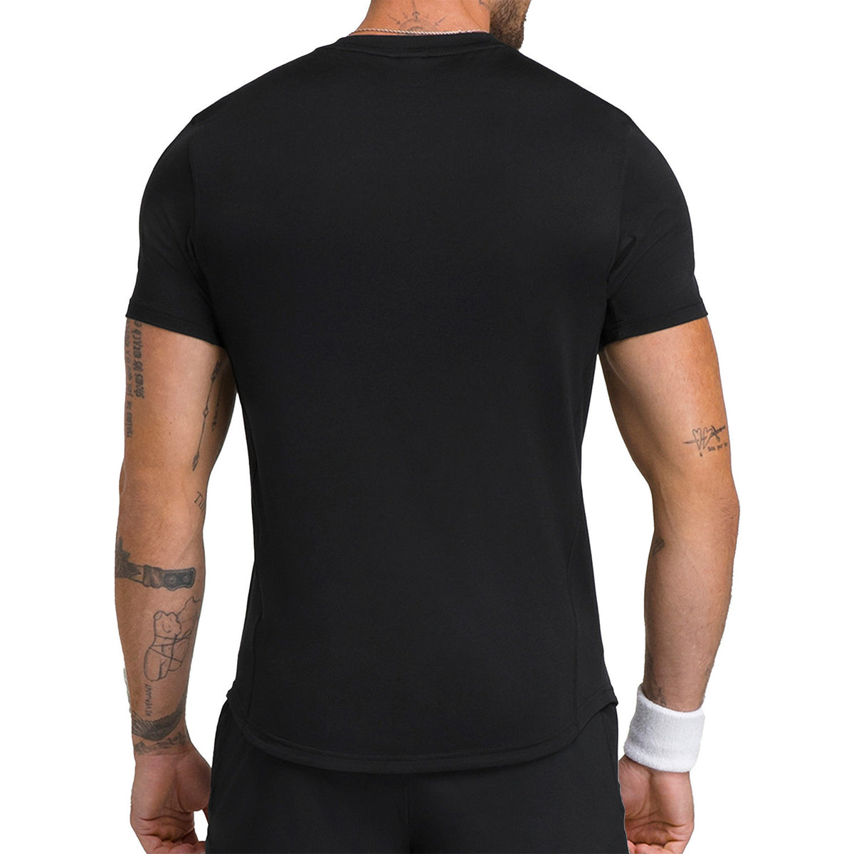 Achterzijde van het zwarte Wilson Everyday Performance T-shirt
