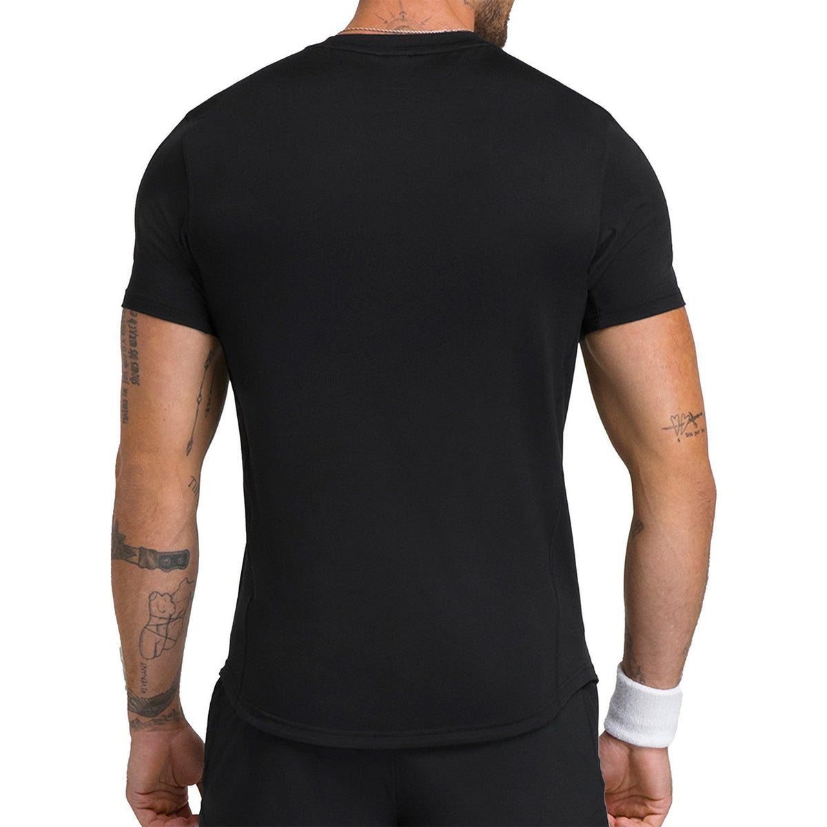 Achterzijde van het zwarte Wilson Everyday Performance T-shirt