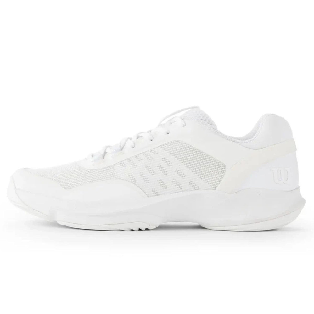 Binnenzijde van de volledig witte Wilson Hurakn Pro V2 padelschoen