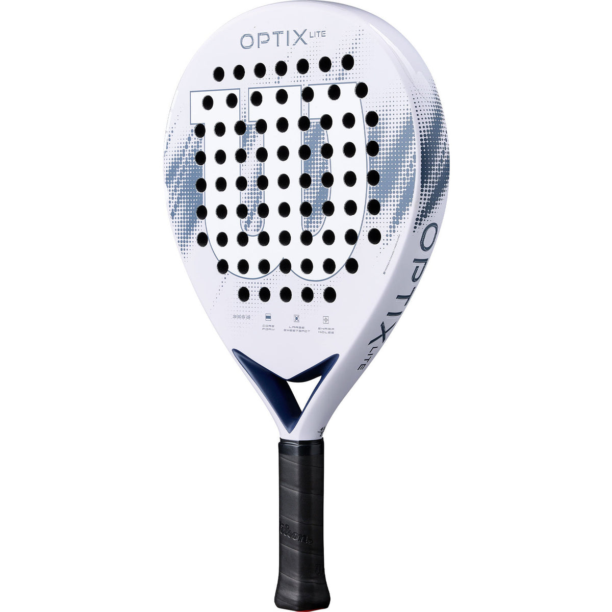 Achterzijde van het Wilson Optix Lite V2 padelracket met zwarte grip
