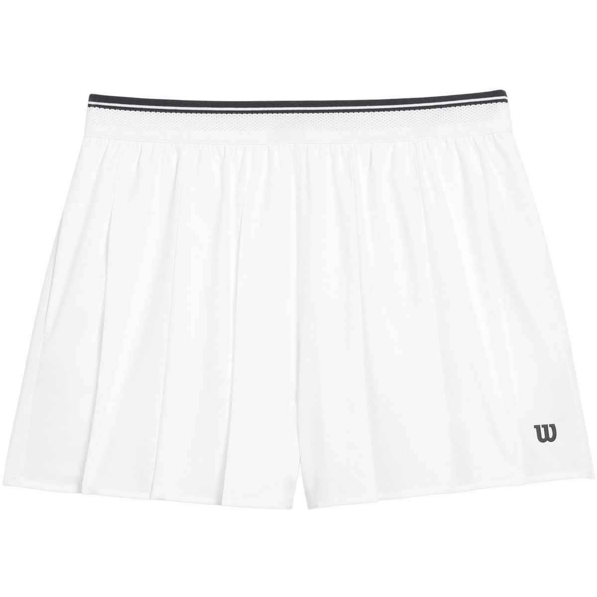 Witte Wilson Velocity plisseshort plat gefotografeerd zonder model