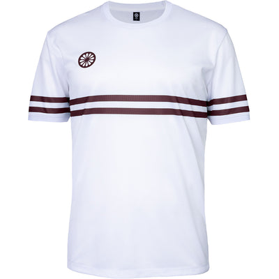 The Indian Maharadja Men Pique Striped White/Dark Berry