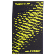 Babolat Medium Towel Aero/Grey - donkergrijze sporthanddoek met fluorgeel rastermotief en geel Babolat-logo