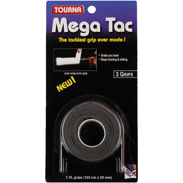 Tourna Overgrips Mega Tac Black 3 Pcs