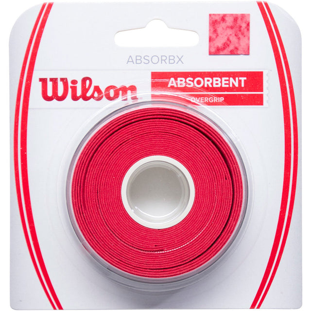 Wilson AbsorbX Overgrips (3 Pcs) Red - verpakking met drie rode overgrips