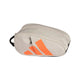 Adidas accessoiretas in beige met oranje adidas strepen en rits, zijaanzicht