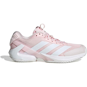 Adidas Adizero Ubersonic 5 W damesschoen in zachtroze met wit, zijaanzicht