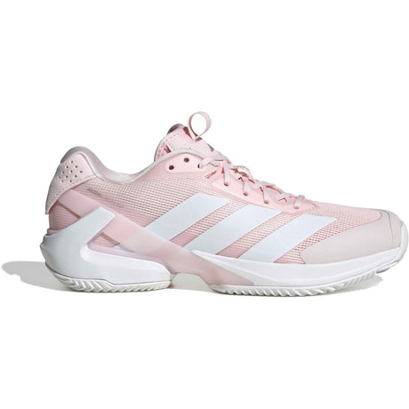 Adidas Adizero Ubersonic 5 W damesschoen in zachtroze met wit, zijaanzicht