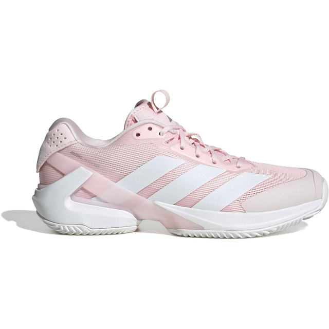 Adidas Adizero Ubersonic 5 W damesschoen in zachtroze met wit, zijaanzicht