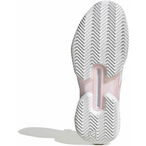 Witte zool van de Adidas Adizero Ubersonic 5 W met visgraatprofiel voor kunstgras
