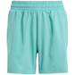 Vooraanzicht van de turquoise Adidas Boys Club 3-Stripe Shorts met elastische taille en steekzakken
