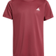Vooraanzicht van het bordeauxrode Adidas Boys Club T-shirt met wit logo op de rechterborst