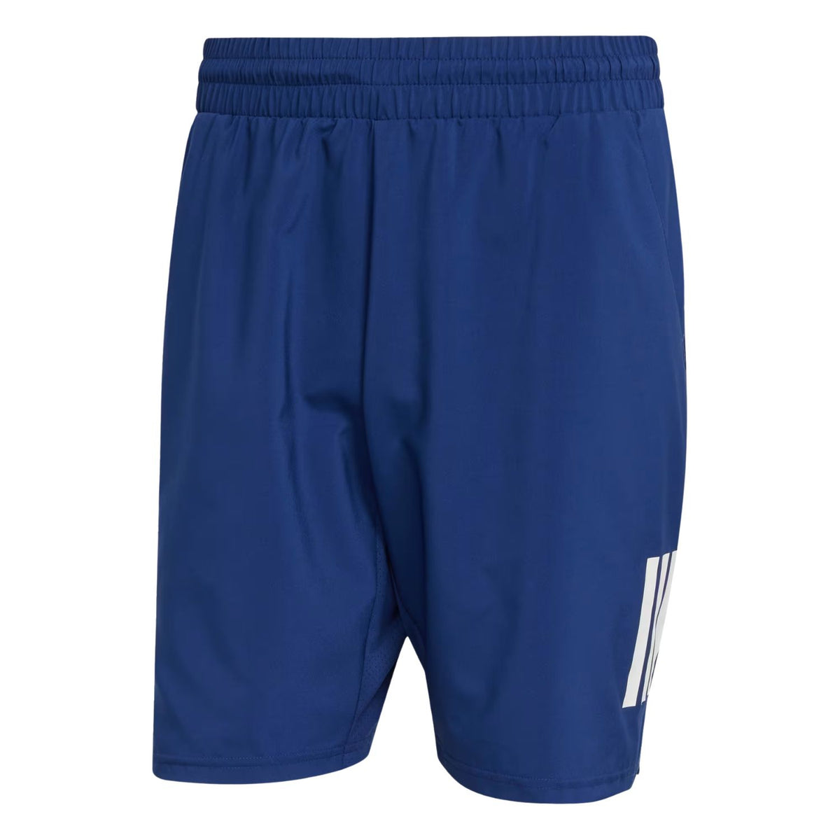 Donkerblauwe Adidas Club 3-Stripes short voor heren, plat vooraanzicht