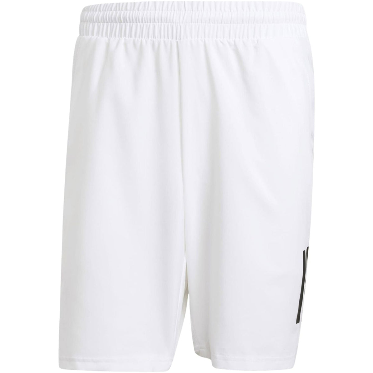 Witte Adidas Club 3-Stripes short voor heren, plat vooraanzicht met zwarte strepen