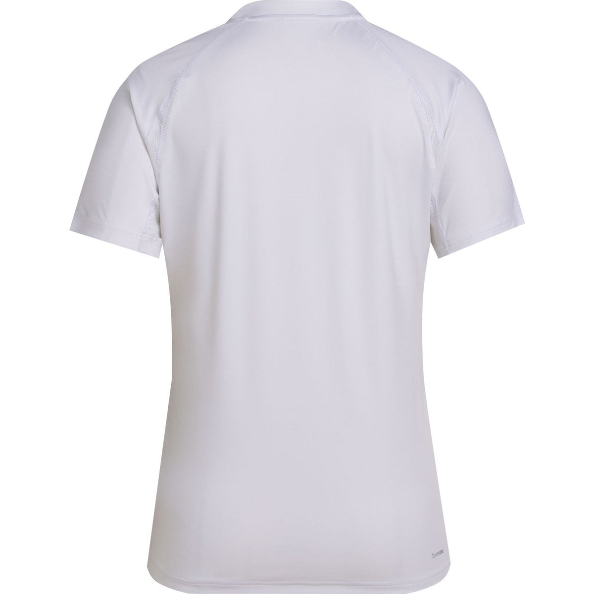 Achteraanzicht van het witte Adidas Club 3-Stripes dames T-shirt met raglanmouwen