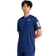 Adidas Club 3-Stripes T-shirt voor heren in marineblauw, gedragen vooraanzicht
