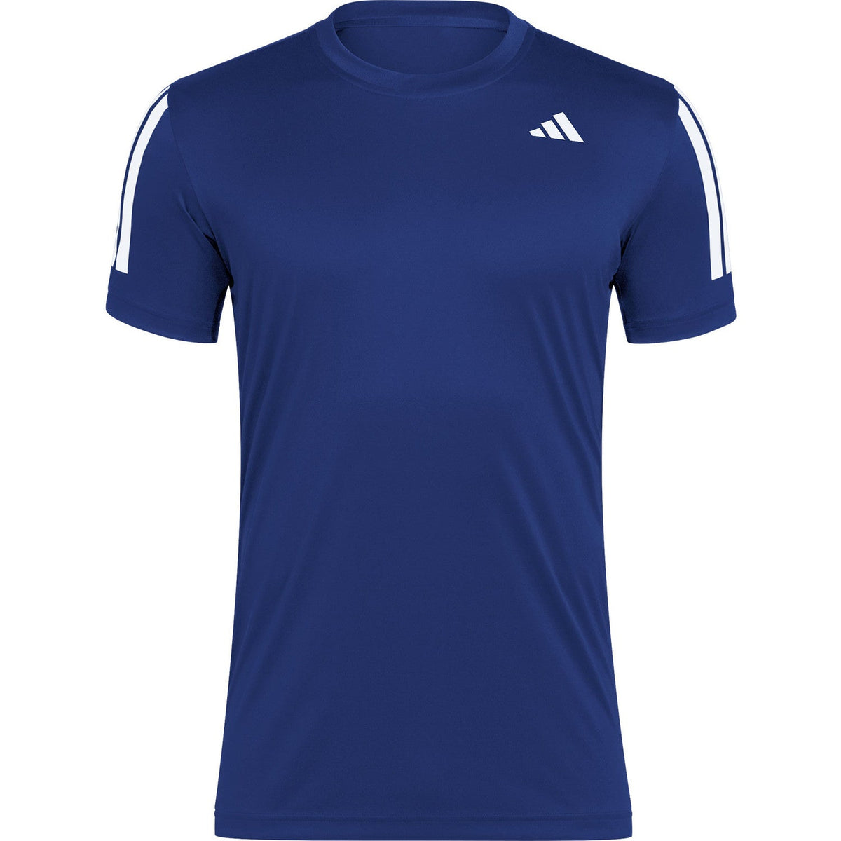 Marineblauw Adidas Club 3-Stripes T-shirt voor heren, plat vooraanzicht