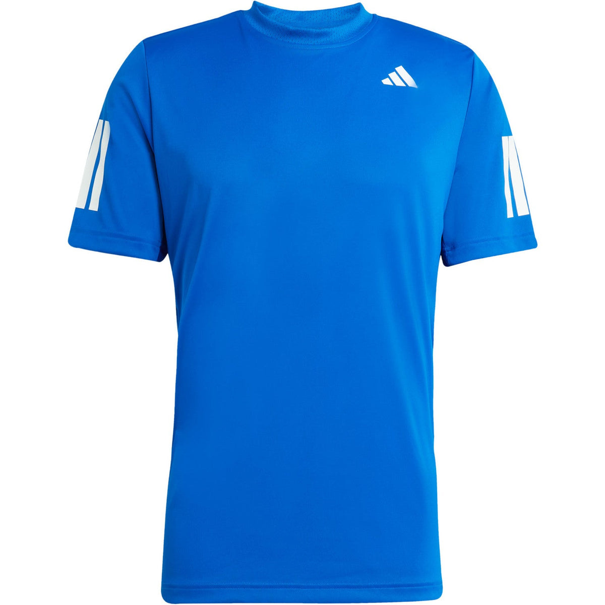 Kobaltblauw Adidas Club 3-Stripes T-shirt voor heren, plat vooraanzicht