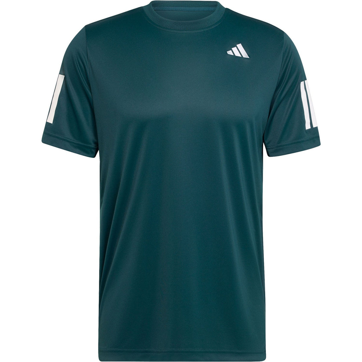Donkergroen Adidas Club 3-Stripes T-shirt voor heren, plat vooraanzicht