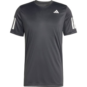 Antracietgrijs Adidas Club 3-Stripes T-shirt voor heren, plat vooraanzicht