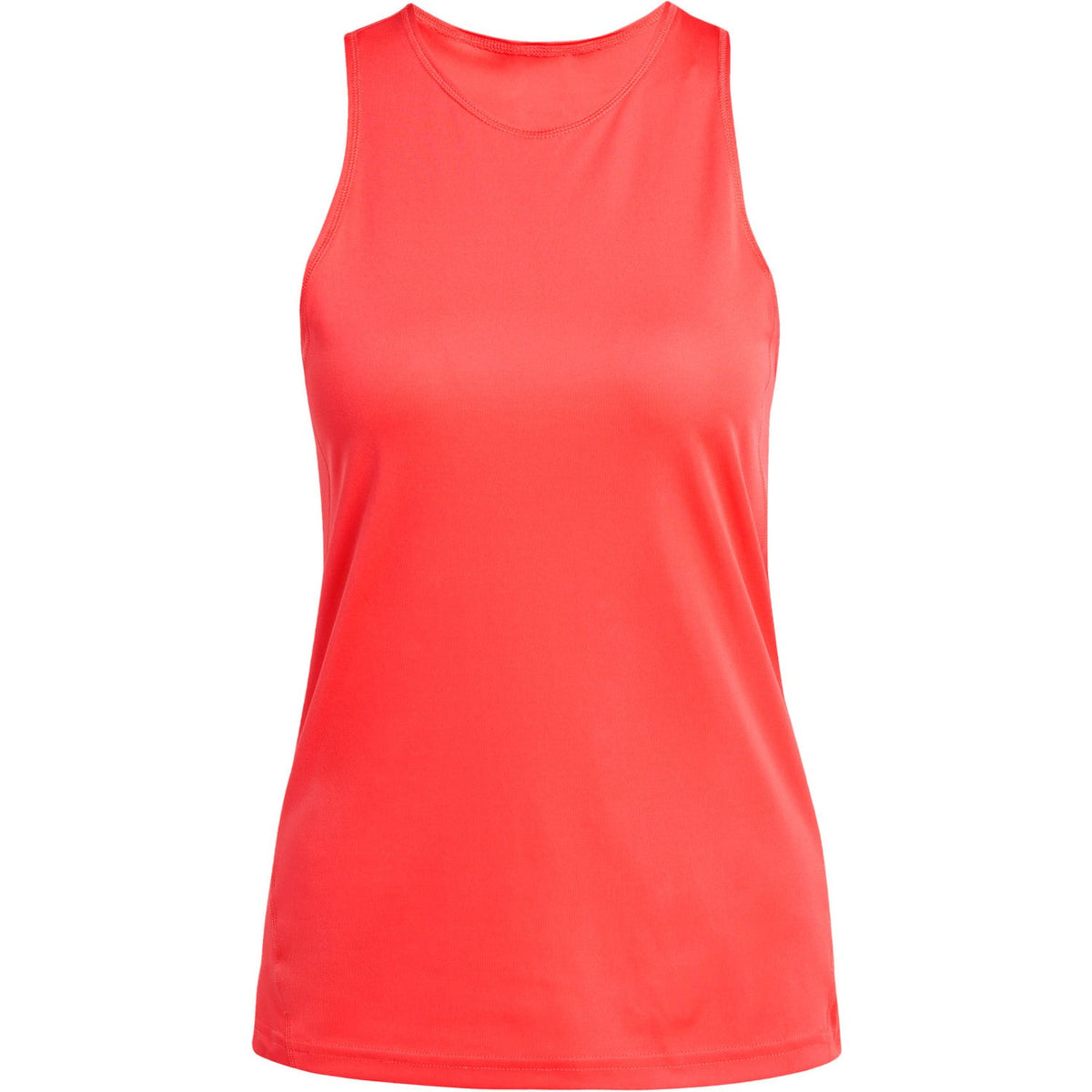 Koraalrode Adidas Club tanktop voor dames, plat vooraanzicht met ronde hals