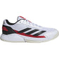 Adidas Courtquick in wit met zwart en rood, zijaanzicht buitenkant