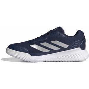 Binnenzijde van de donkerblauwe Adidas Courtquick met witte tussenzool
