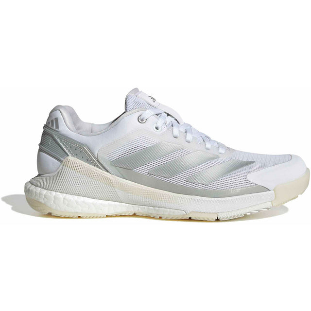 Adidas Crazyquick Boost W damespadelschoen in wit met zilver, zijaanzicht buitenkant